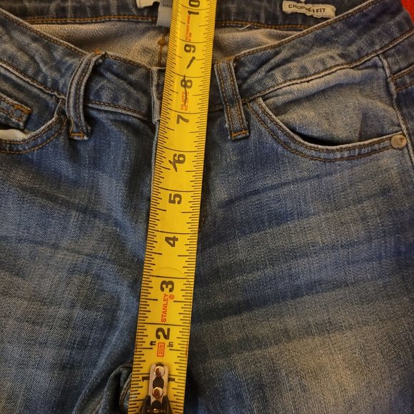 Judy Blue Cropped Denim Jeans Raw Hem Women's Size 25 Straight Leg Mid Rise - Picture 8 of 10